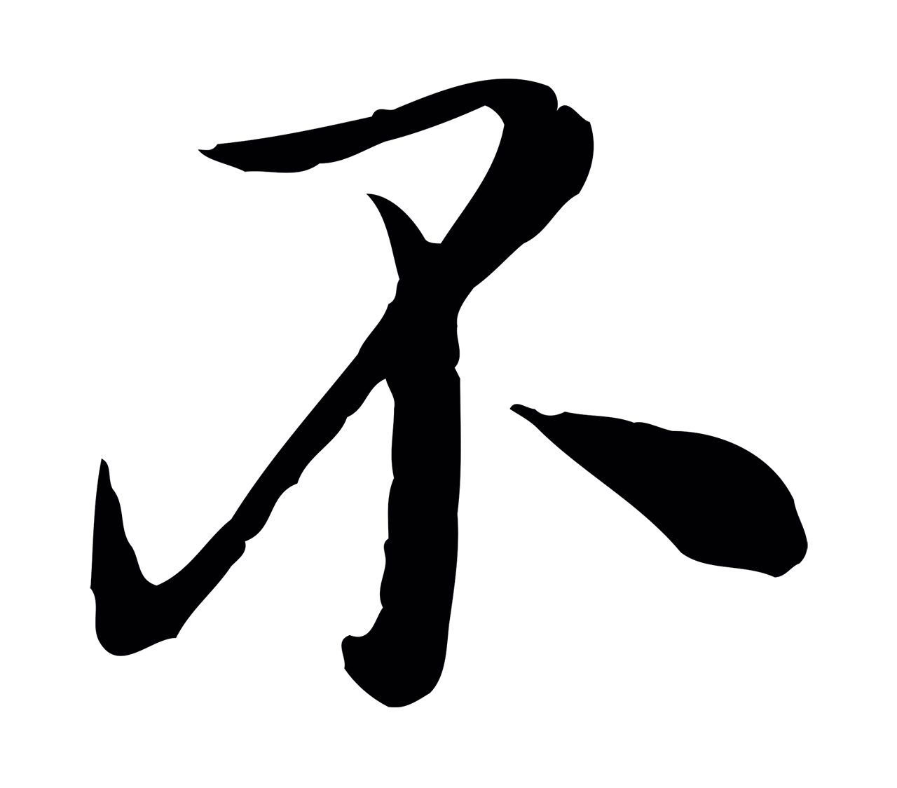 沈右「不」字书法图片