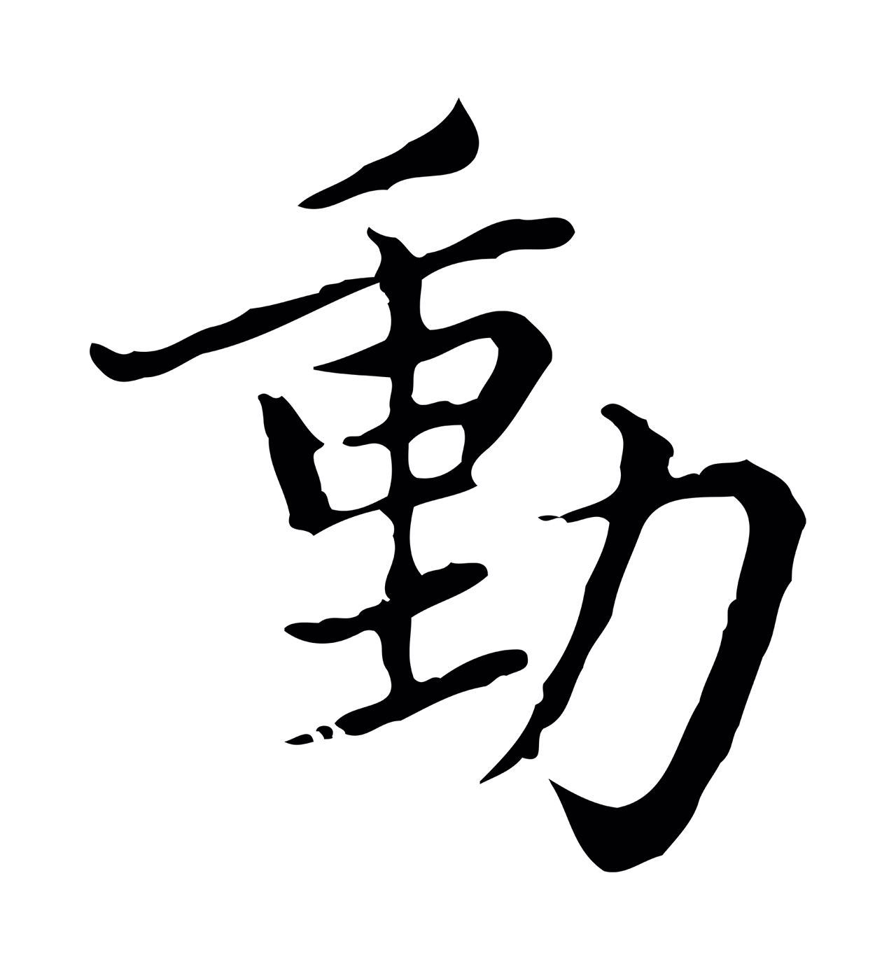 赵孟頫「動」字书法图片