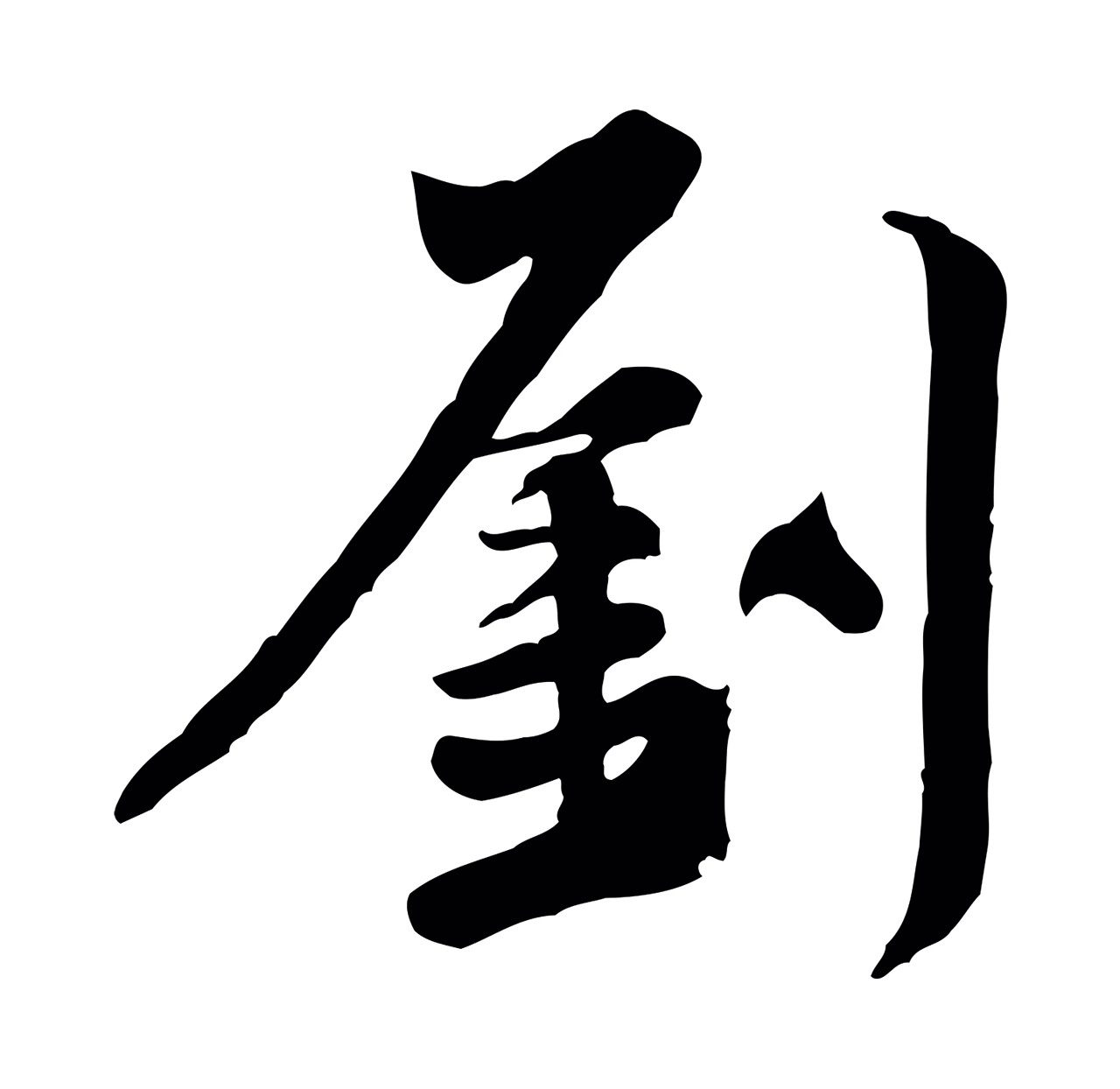 黄庭坚「劉」字书法图片