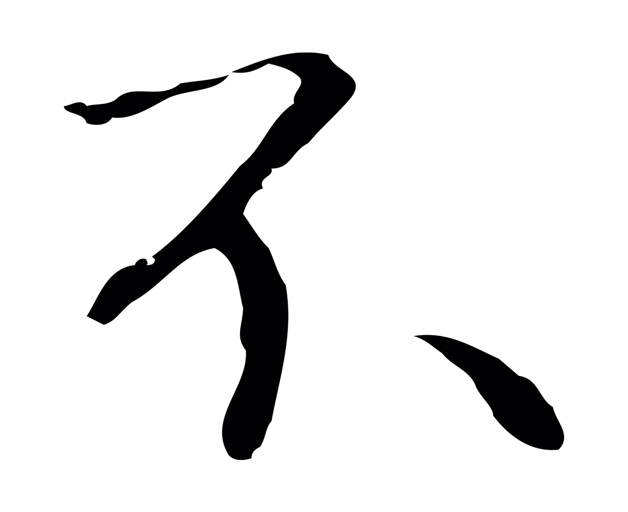 陆继善「不」字书法图片