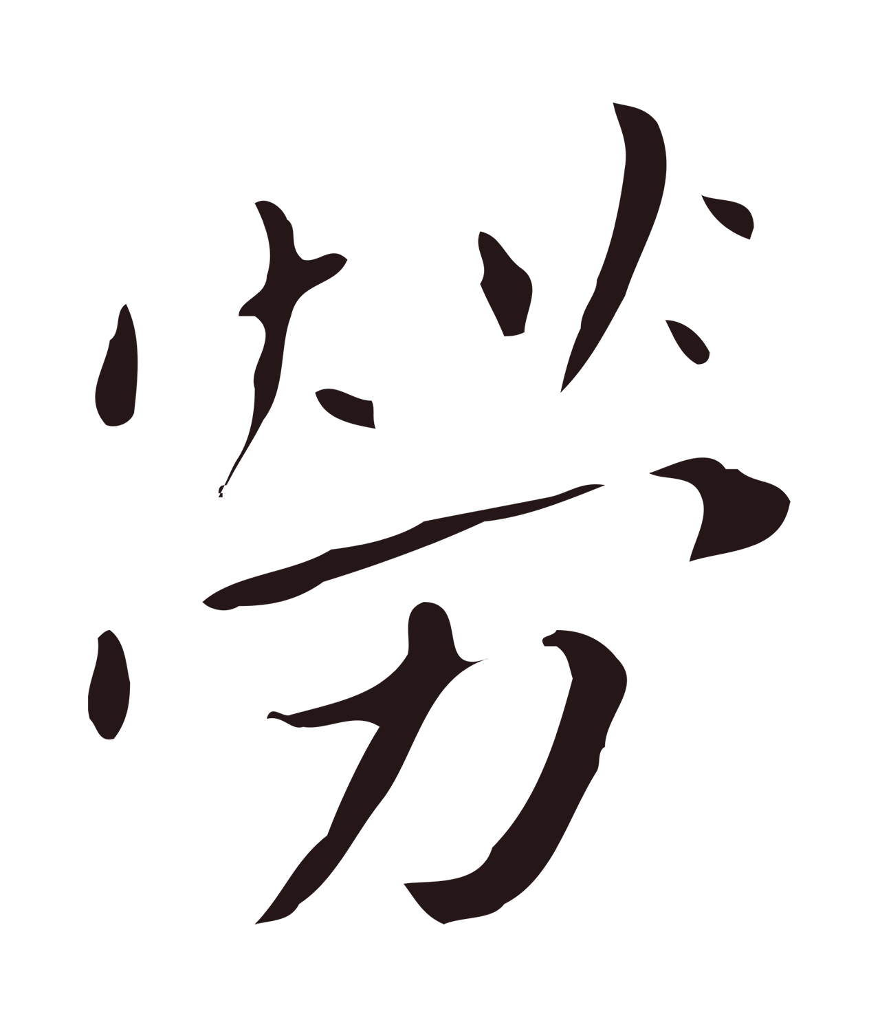 祝允明「勞」字书法图片