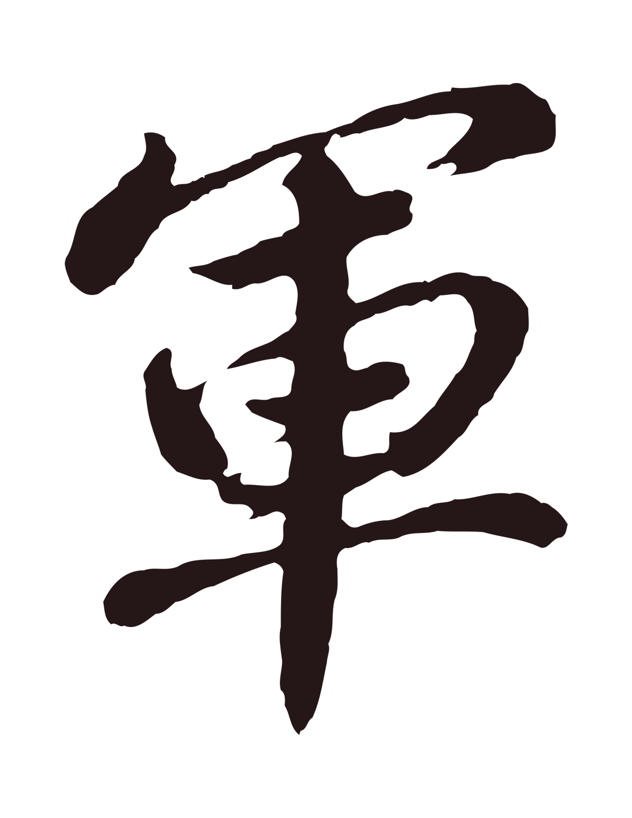 董其昌「軍」字书法图片