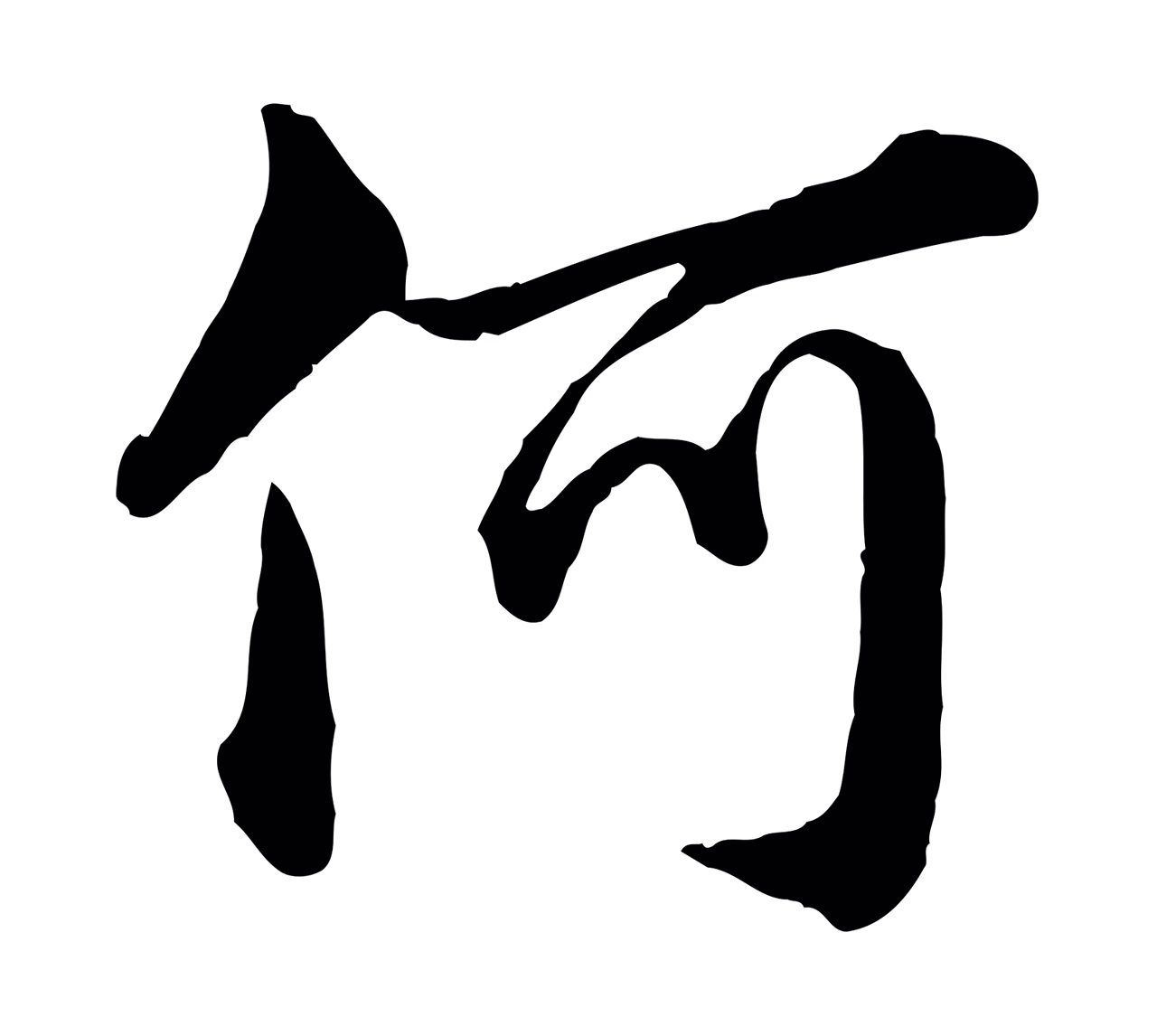 赵孟頫「何」字书法图片