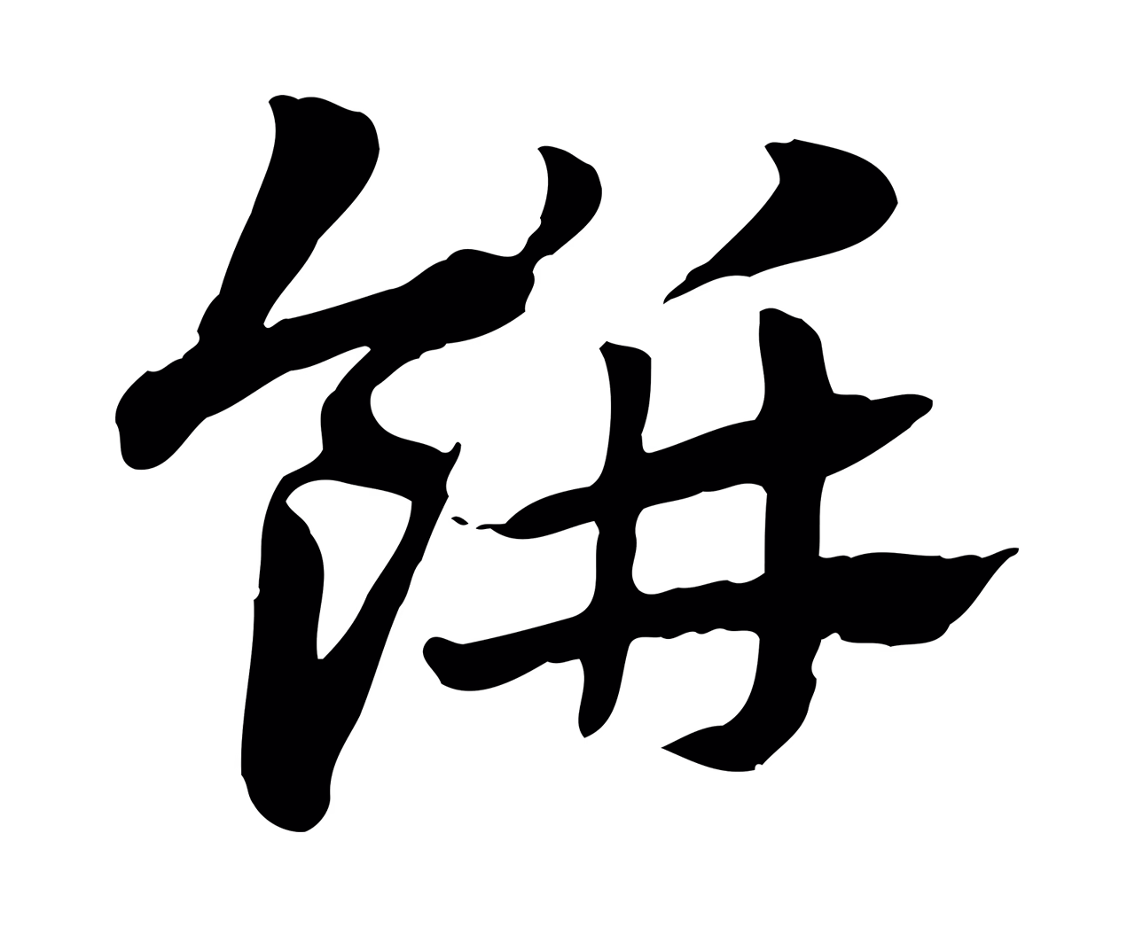 赵孟頫「餅」字书法图片