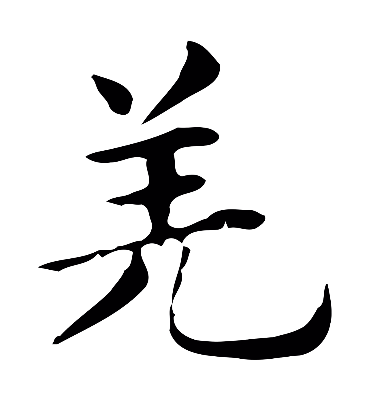 俞和「羌」字书法图片