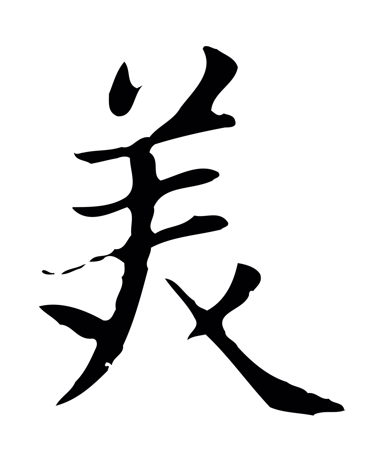 赵孟頫「美」字书法图片