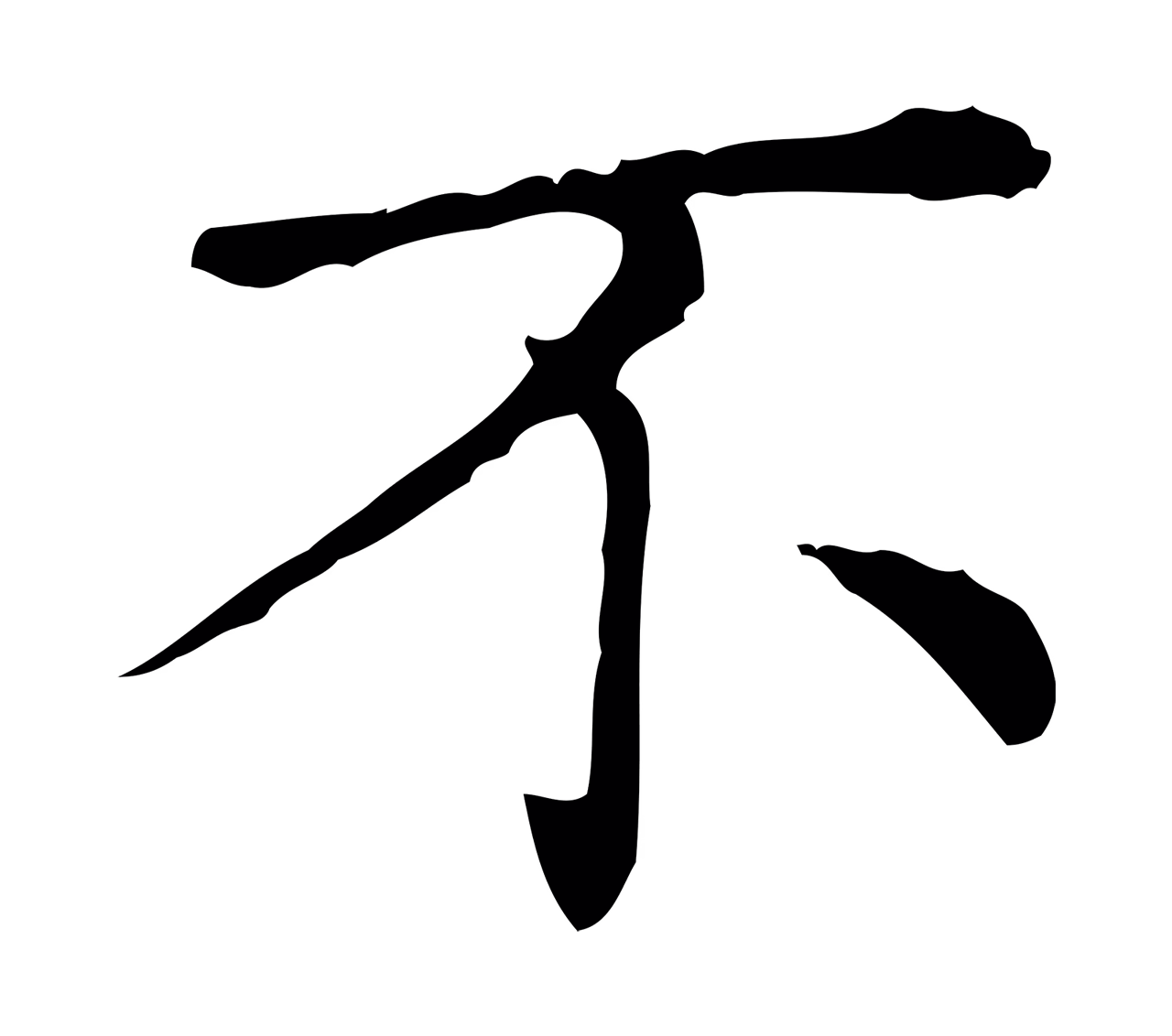赵孟頫「不」字书法图片