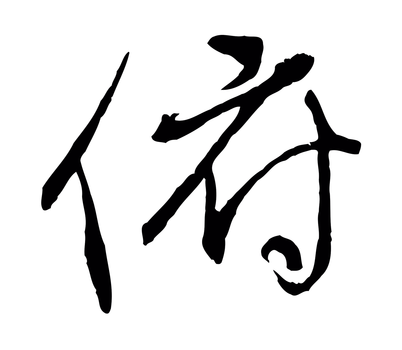 褚遂良「俯」字书法图片