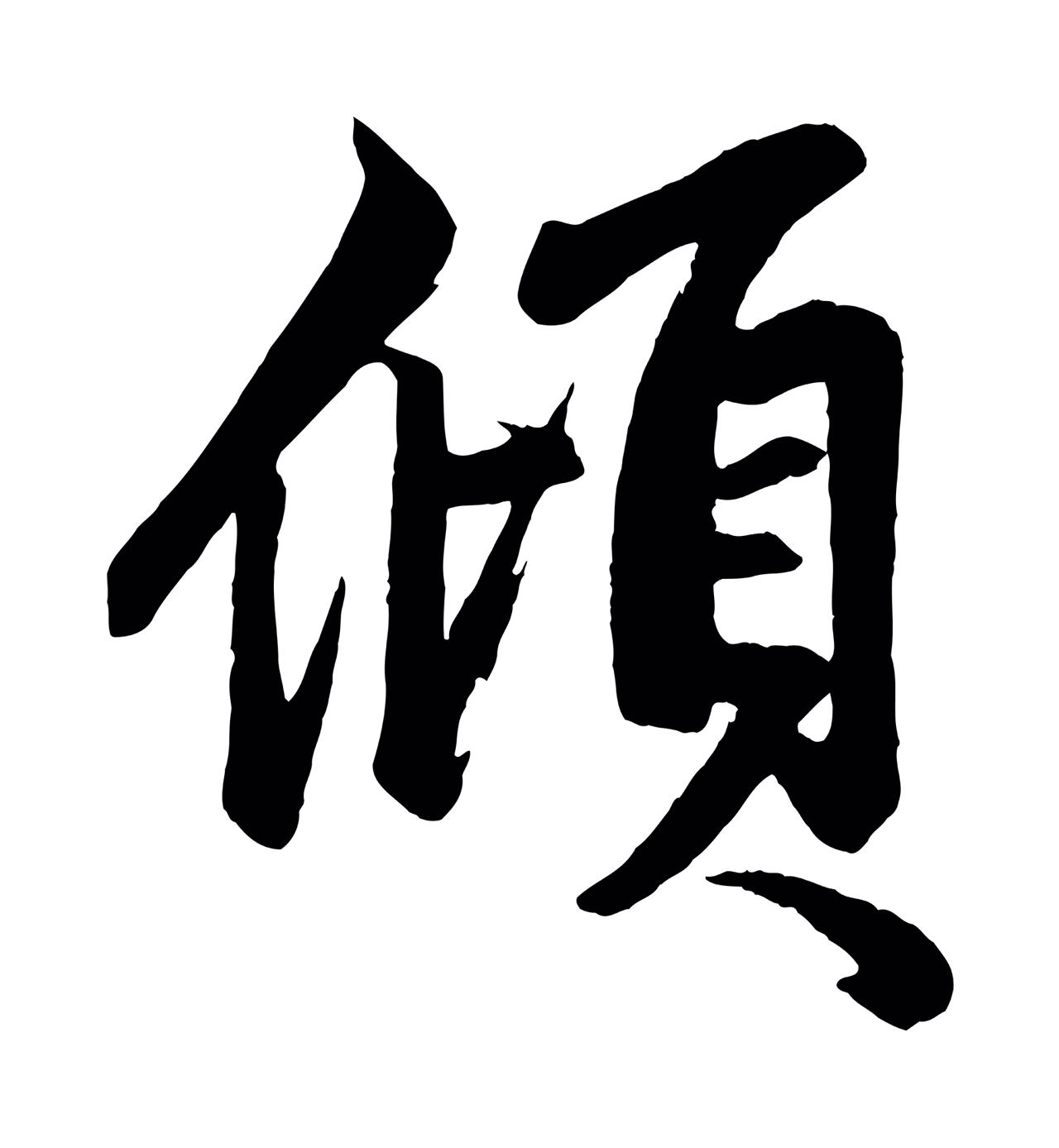 赵孟頫「傾」字书法图片
