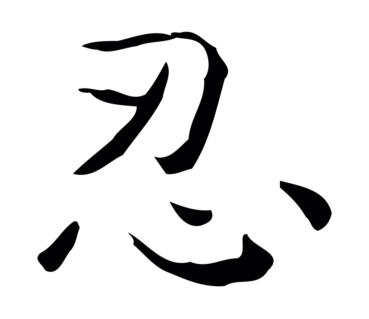 倪瓒「忍」字书法图片