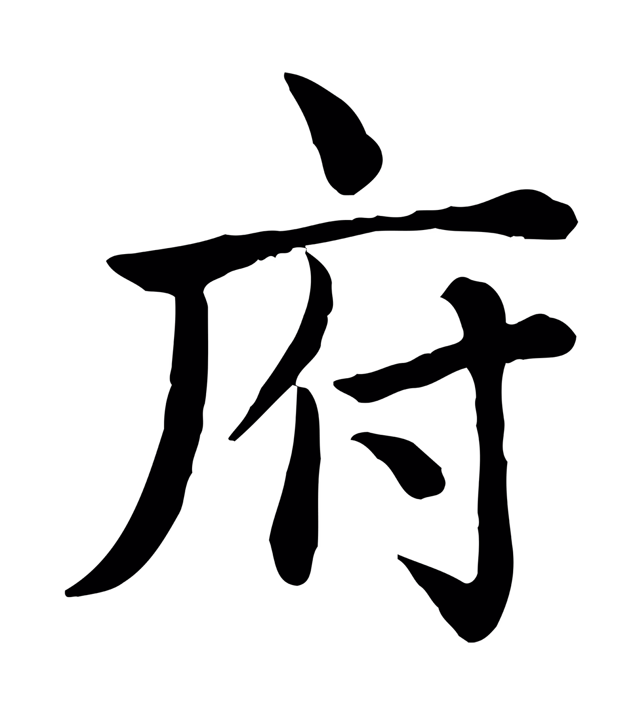 赵孟頫「府」字书法图片