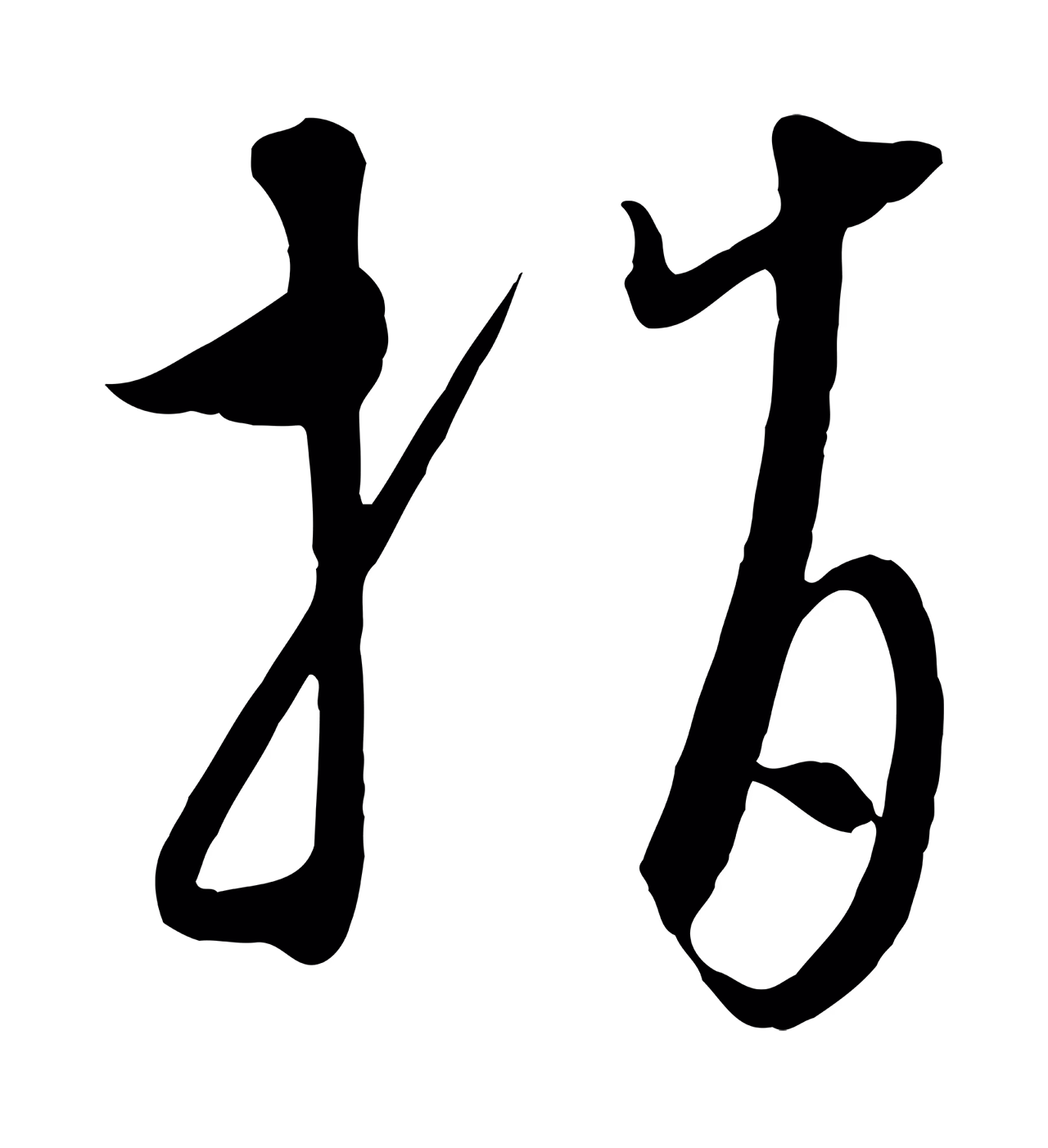 饶介「指」字书法图片
