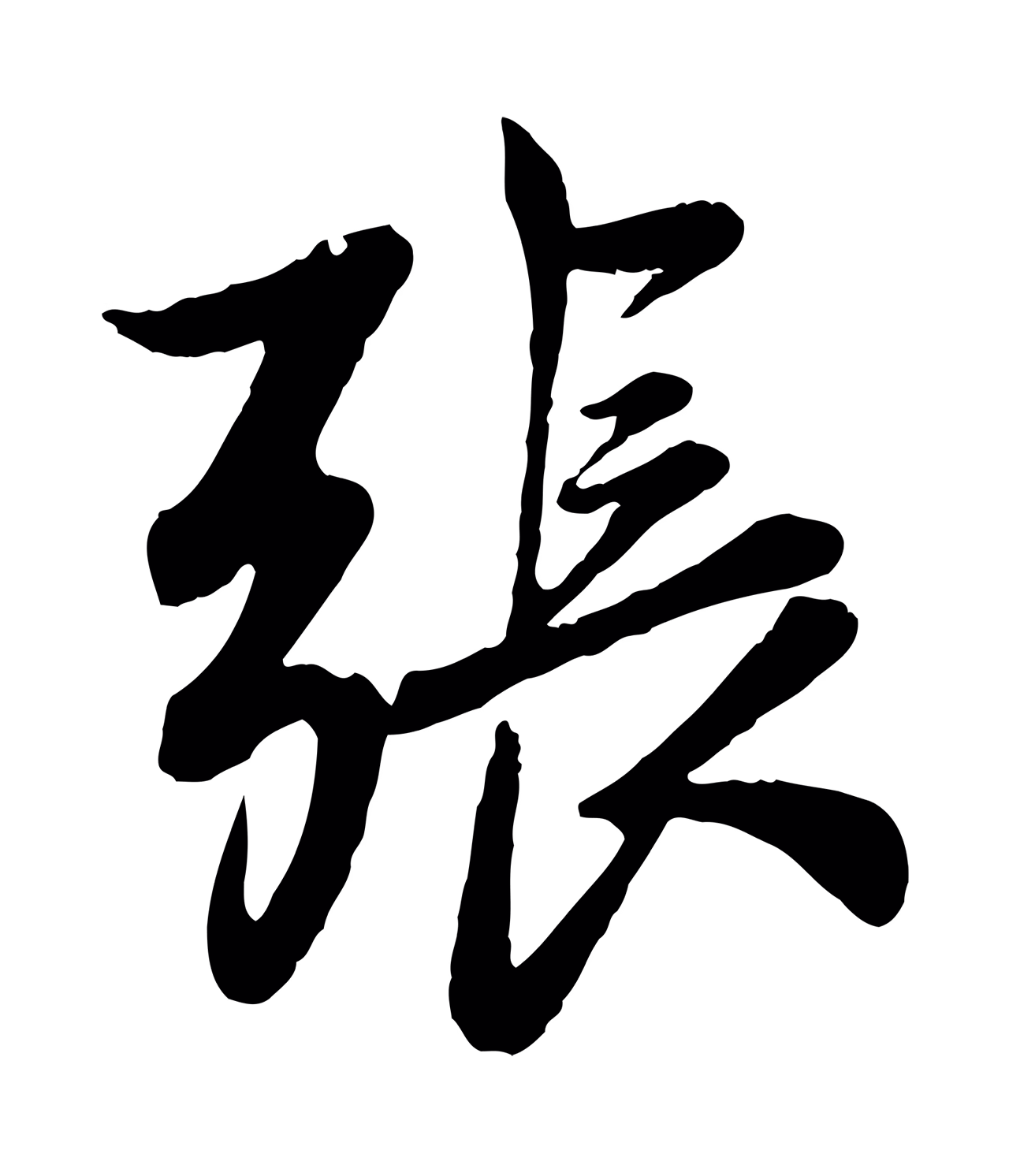 赵孟頫「張」字书法图片